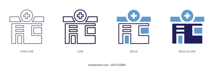 Nebulizer icon in 4 different styles. Thin Line, Line, Bold, and Bold Line. Duotone style. Editable stroke.