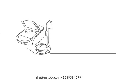Nebulizer Machine in Continuous Line Art Style,
