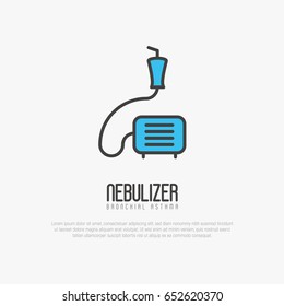 Nebulizer Thin Line Icon From Asthma And Respiratory Diseases. Simple Vector Illustration.