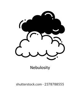 Nebulosity doodle Icon Design illustration. Space Symbol on White background EPS 10 File