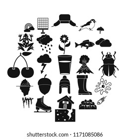 Nebulosity icons set. Simple set of 25 nebulosity vector icons for web isolated on white background