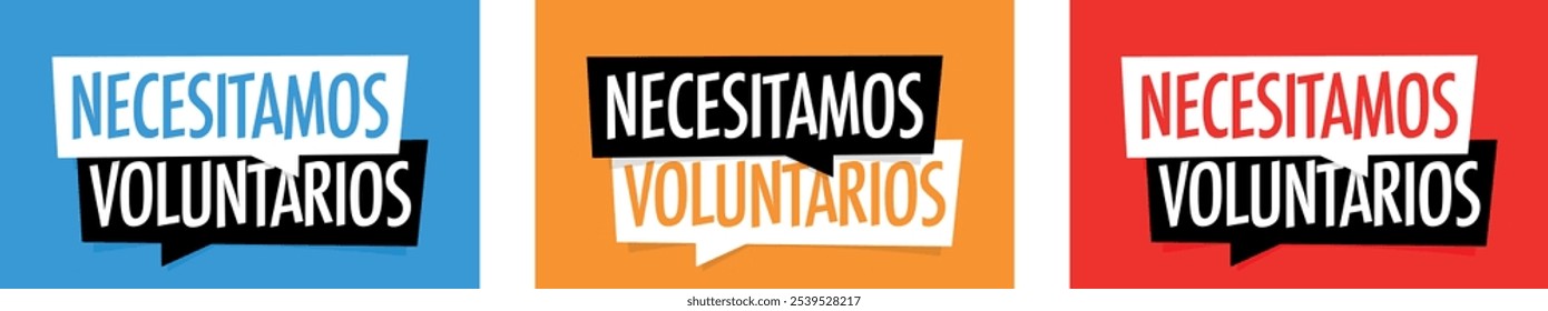 Necesitamos voluntarios, voluntários necessários em espanhol