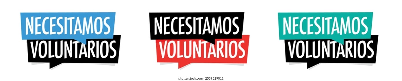 Necesitamos voluntarios, voluntários necessários em espanhol