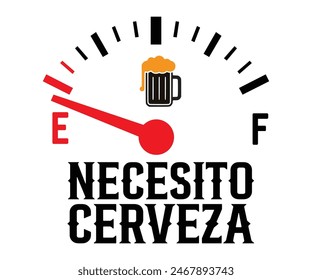 Necesito Una Cerveza,Beer Svg,Drink T-shirt,Retro,Beer Quotes,Alcohol Svg,Beer Glass,Beer Season Svg,Silhouette,Cut file