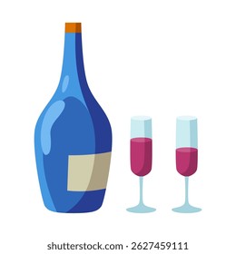 Necessary element of picnic in city park, ready-to-eat drinks. Cartoon vector illustration in flat style