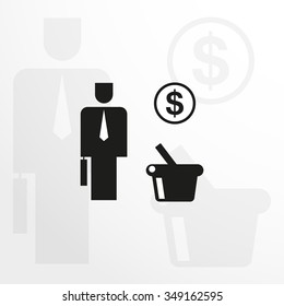 Necessary purchases. Vector illustration.