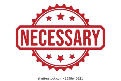 NECESSARY Red rubber stamp on white background. NECESSARY stamp sign. NECESSARY stamp.