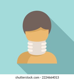 Neck bandage icon flat vector. Accident fracture. Patient damage