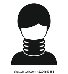 Icono de venda de cuello simple vector. Fractura de accidentes. Daño del paciente