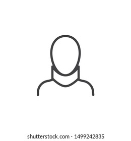 Neck brace line icon. linear style sign for mobile concept and web design. Orthopedic neck brace outline vector icon. Symbol, logo illustration. Vector graphics