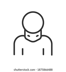 Neck brace, linear icon. Editable stroke