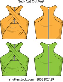 
Neck Cut Out Vest vector template pattern