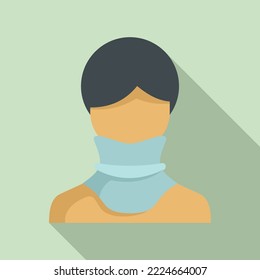 Neck damage icon flat vector. Bandage accident. Skin treatment