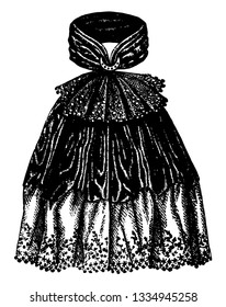 La decoración del cuello se usa sobre el cuello y cubre la zona del pecho, el dibujo de la línea de vintage o la ilustración de grabado.