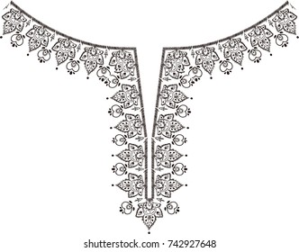Neck Design Clothes Embroidery Effect Stock Vector (Royalty Free) 742927648