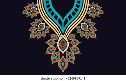 Neck design with ogee shapes created for fabric