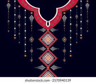 Neck design,Vector illustration of geometric or ethnic seamless pattern traditional design for clothing,wallpaper,fabric,carpet,batik,textile,background