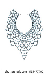 Neck embellishment with studs, in vector.