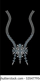 Neck embellishment with studs, in vector.