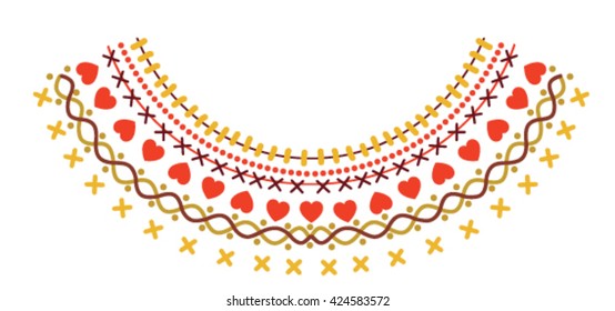 Neck embroidery