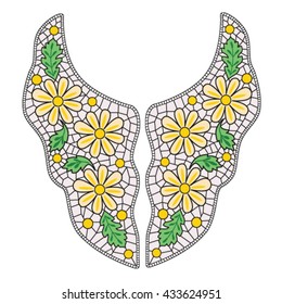 Neck embroidery design