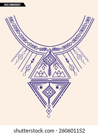 Neck Embroidery for fashion and other uses in vector 