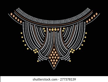 Neck Embroidery for fashion and other uses in vector