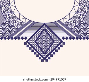 Neck Embroidery for fashion and other uses in vector