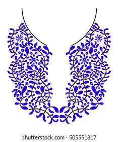 Neck Embroidery for fashion and other uses in vector