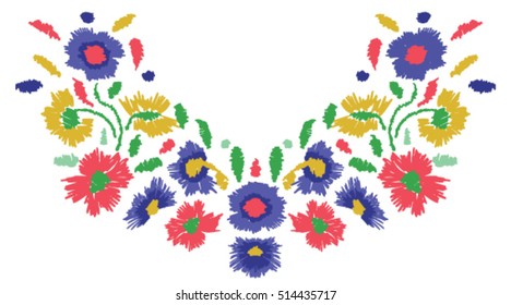  Neck Embroidery for fashion and other uses in vector