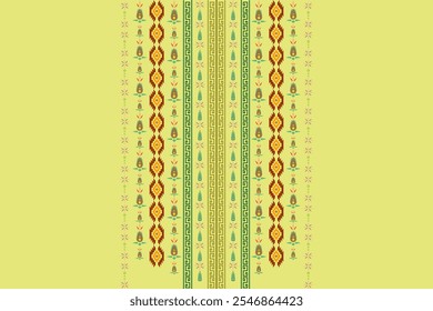 Neck embroidery Ikat oriental traditional border element pattern. Native geometric Aztec style design for fabric, clothing, texture, decoration, fashion, graphic, card, elements, necklace, collar