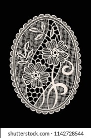 Neck embroidery, lace print in vector.