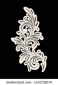 Neck Embroidery, Lace Print In Vector.