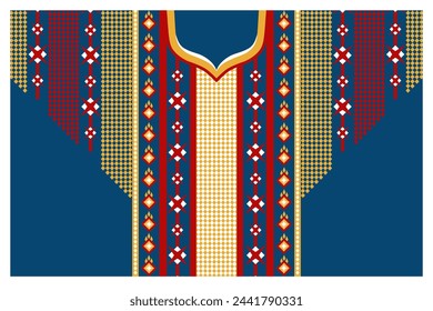 Neck embroidery, traditional retro style for decoration man collar wrapping and background