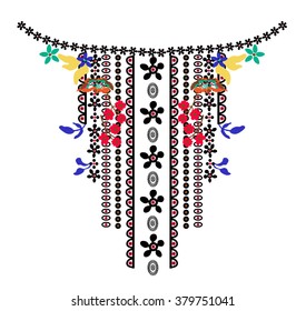 Neck embroidery in vector.