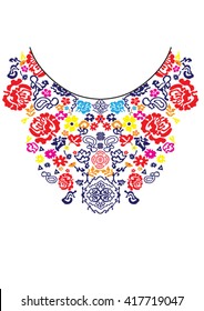 Neck embroidery in vector.