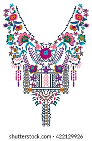 Neck embroidery in vector.