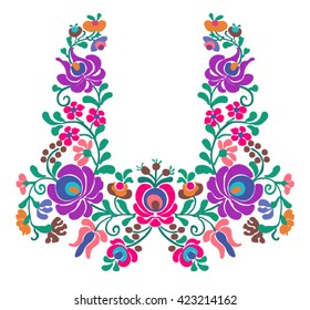 Neck embroidery in vector.
