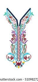 Neck embroidery in vector.