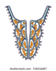 Neck embroidery in vector.