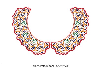 Neck embroidery in vector.