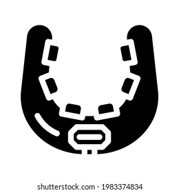 neck ems training glyph icon vector. neck ems training sign. isolated contour symbol black illustration