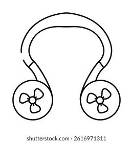 neck fan line icon vector. neck fan sign. isolated contour symbol black illustration