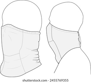 Neck Gaiter Design Vector Illustration Template