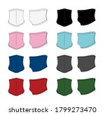 Neck gaiter, neck warmer vector template illustration set