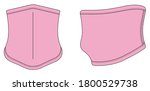 Neck gaiter, neck warmer vector template illustration / pink