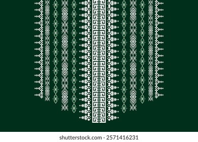Neck geometric abstract Aztec oriental embroidery traditional border pattern. Native geometry neck decorative design for fashion, texture, element, neckline, textile, fabric, clothing, printing