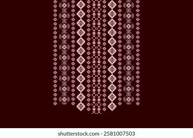 Neck geometric abstract Aztec oriental embroidery traditional border pattern. Native geometry neck decorative design for fashion, texture, element, neckline, textile, fabric, clothing, printing