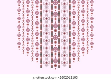 Neck geometric abstract Aztec oriental embroidery traditional border pattern. Native geometry neck decorative design for fashion, texture, element, neckline, textile, fabric, clothing, printing