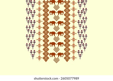 Neck geometric abstract Aztec oriental embroidery traditional border pattern. Native geometry neck decorative design for fashion, texture, element, neckline, textile, fabric, clothing, printing